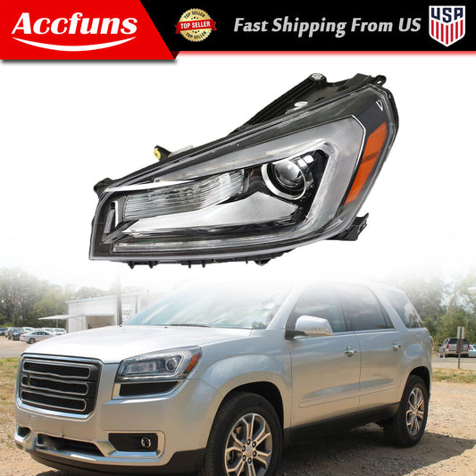 Headlights suitable for GMC Acadia 2013 - 2016, left/driver's side transparent housing - n