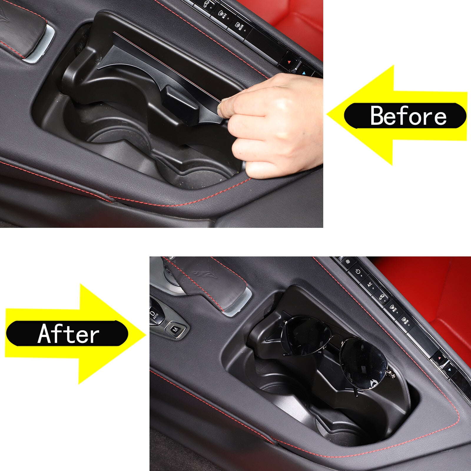 Red Carbon Fiber Front Door A-pillar Triangle Trim for Lotus EMIRA 2022 - 2024- v