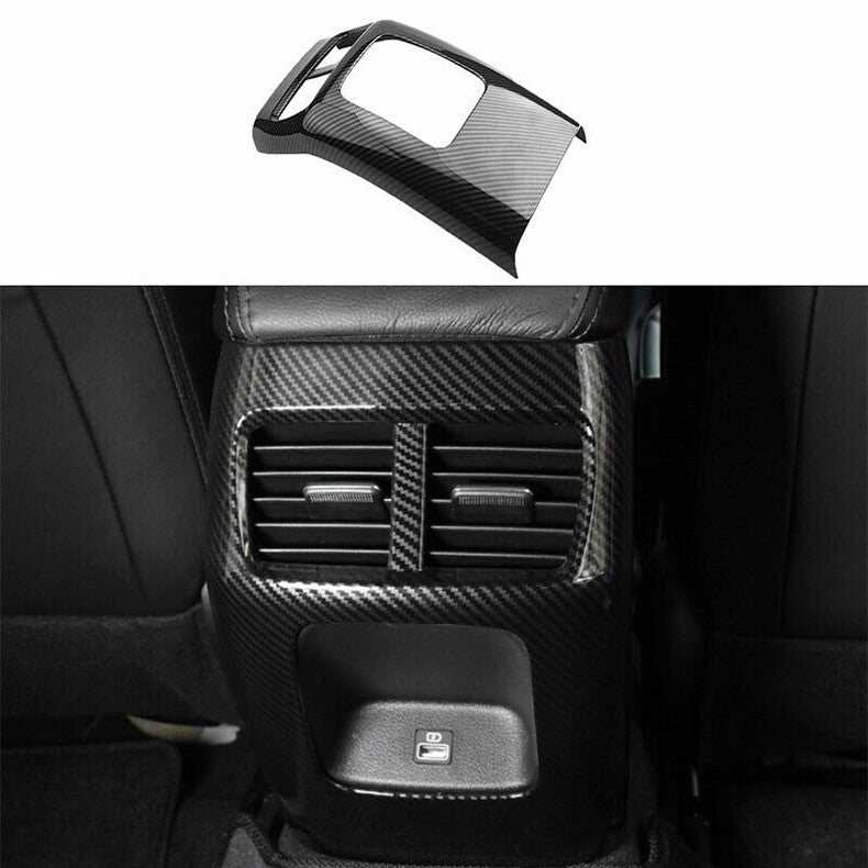 for Hyundai Sonata 2020-2023 Carbon Rear Air Outlet Vent Anti-kick Panel Trim 1x
