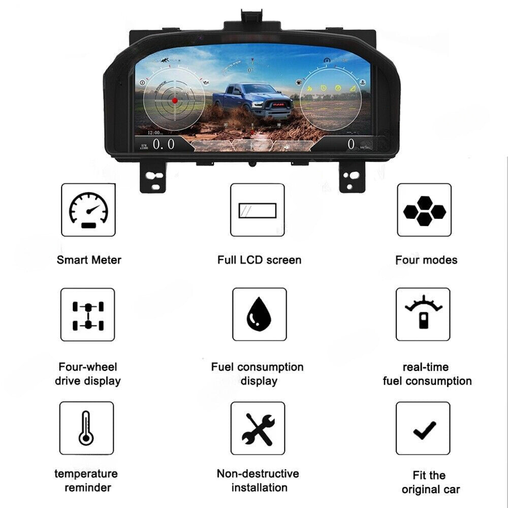 for Dodge for Ram 2008-2012 Digital LCD Instrument Cluster Speedometer Dashboard Q