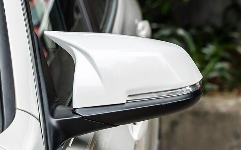 for BMW F30 F35 2014-18 ABS White Door OX Horn Rear View Side Mirror Cover Trim