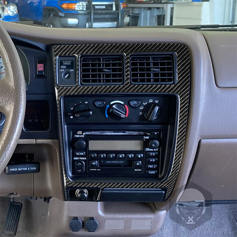 2¡ÁCarbon Fiber Radio Air Conditioning Panel Trim Fit for Toyot@ Tacom@ 2001-2004