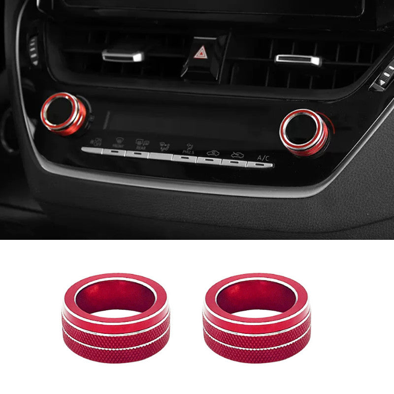 for Corolla Cross 2022-2024 Red Car Air Condition Knob Button Ring Cover v