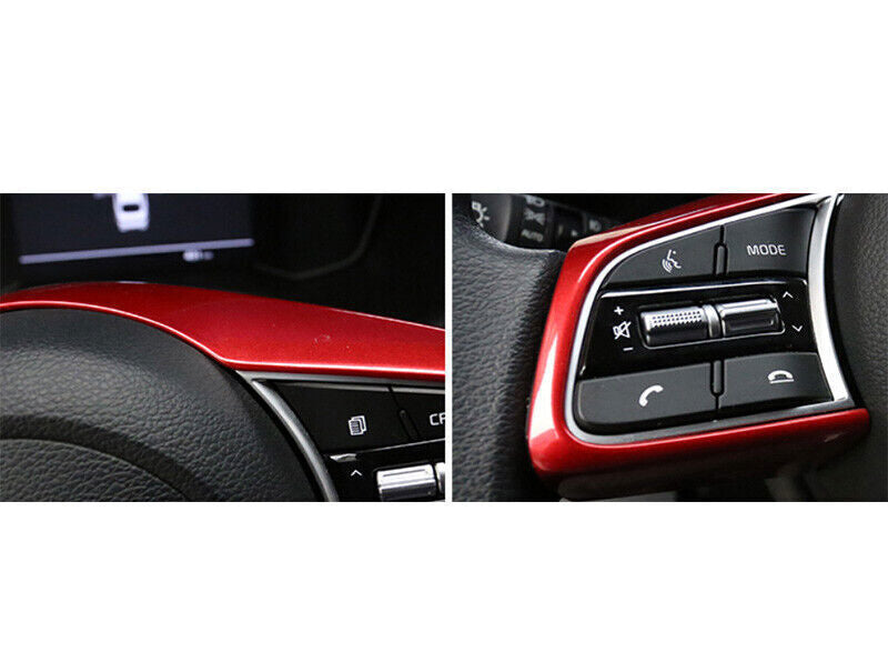 Car Inner Steering Wheel Frame Cover Trim for Kia K3 Forte 2019-2022 Bright Red