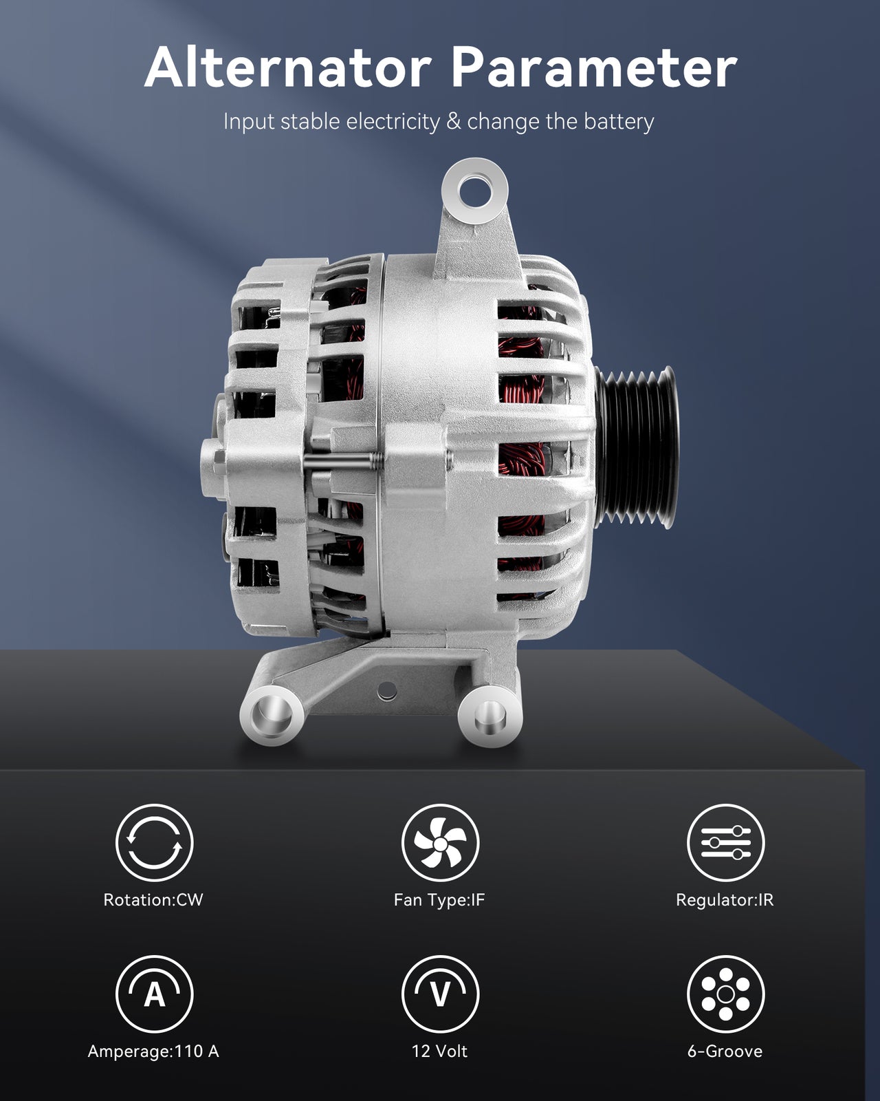 4S4T-10300-AC Silver Alternator 12V Fit for 2005 2006 2007 for Ford Focus L4 2.0L