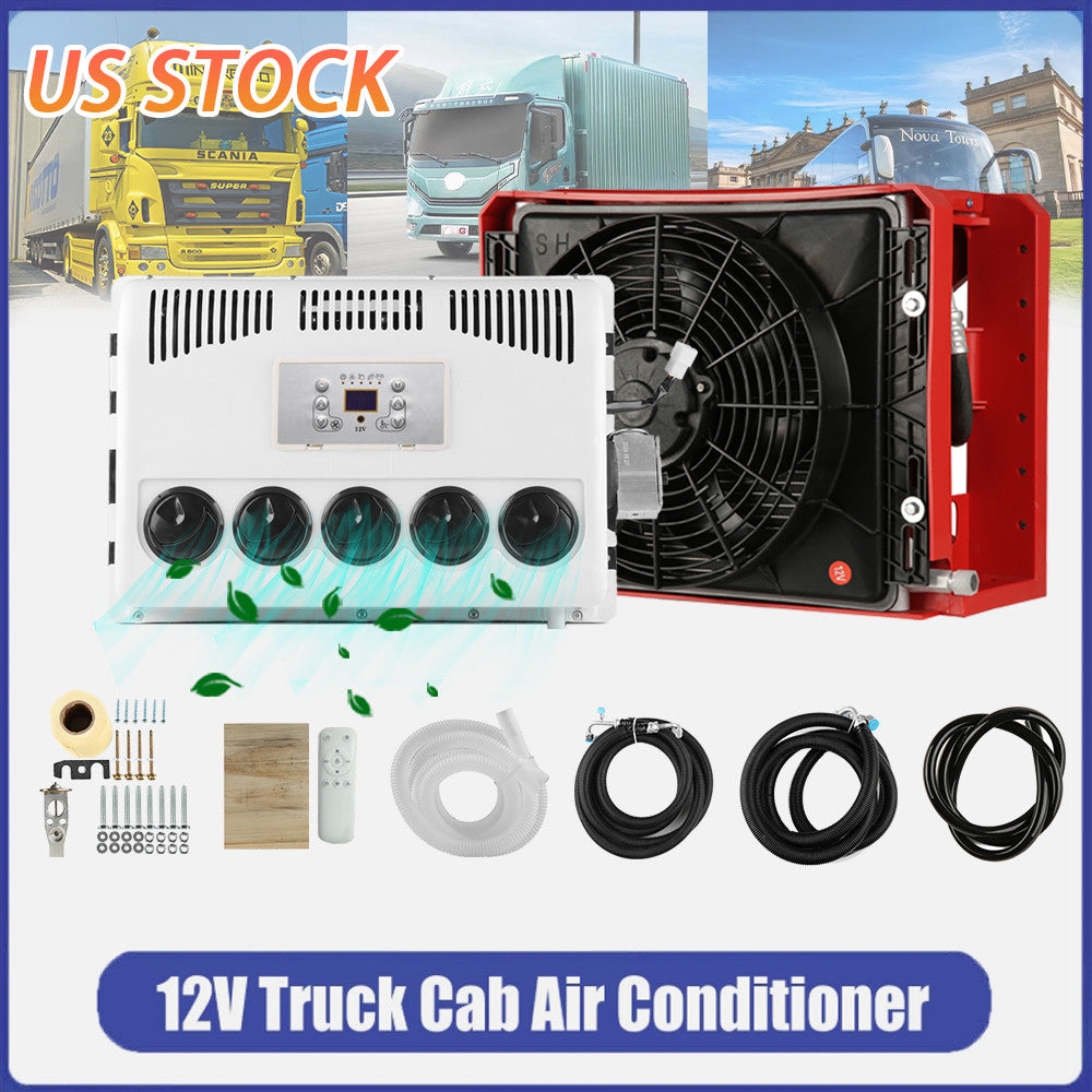 For Semi Trucks Bus RV Caravan Split AC 12V 10000BTU Truck Cab Air Conditioner Q