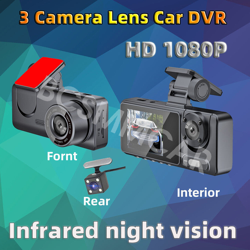 3 Lens Car Camera With Reversing Camera Video Recorder DVR Dash Cam Night Vision