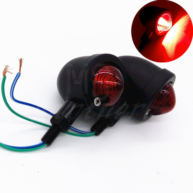 2x Black Motorcycle Turn Signals for Mini Bullet Blinker Red Indicator Lights Lamp Q