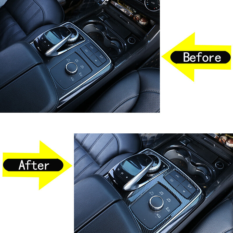Carbon fiber center console gear shift cover trim suitable for GLE GLS 2016 - 2019 n