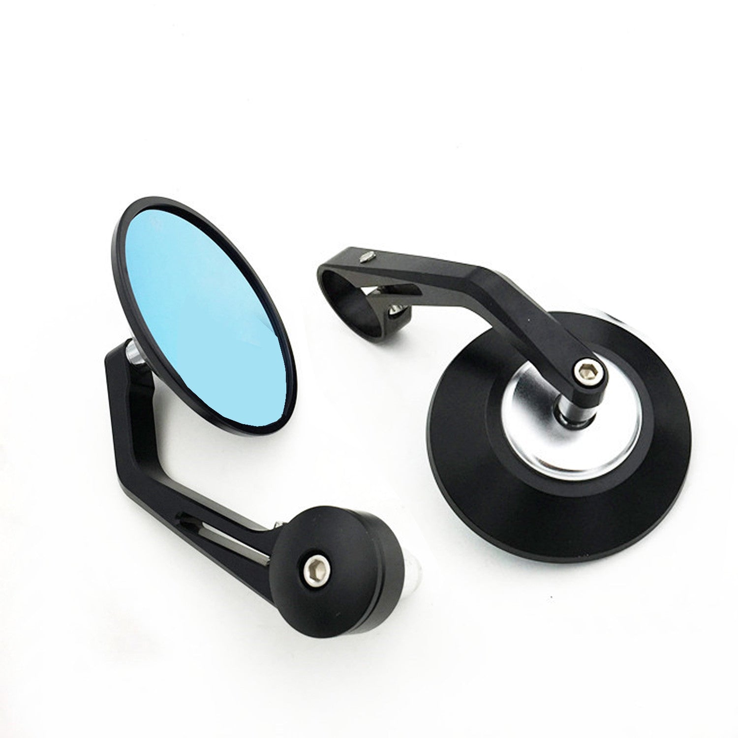 7/8 22mm CNC Handle Bar End Round Rearview Side Mirror For GN/CG125 Cafe Racer Q