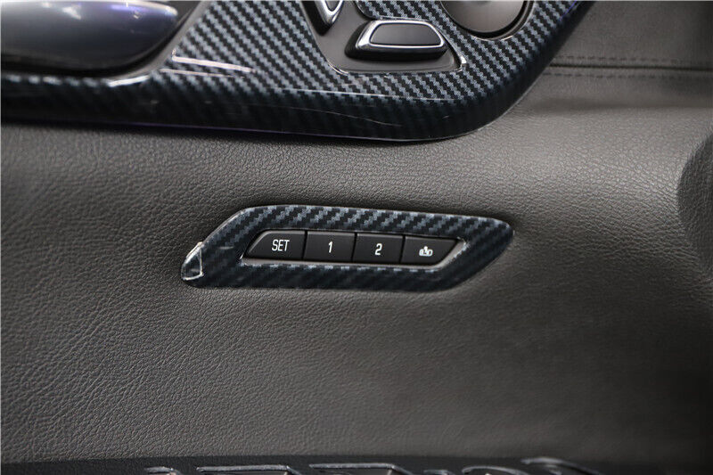 for Seat Memory Button Frame Cover Trim Fit for Cadillac CT6 2016-2020 Carbon Fiber