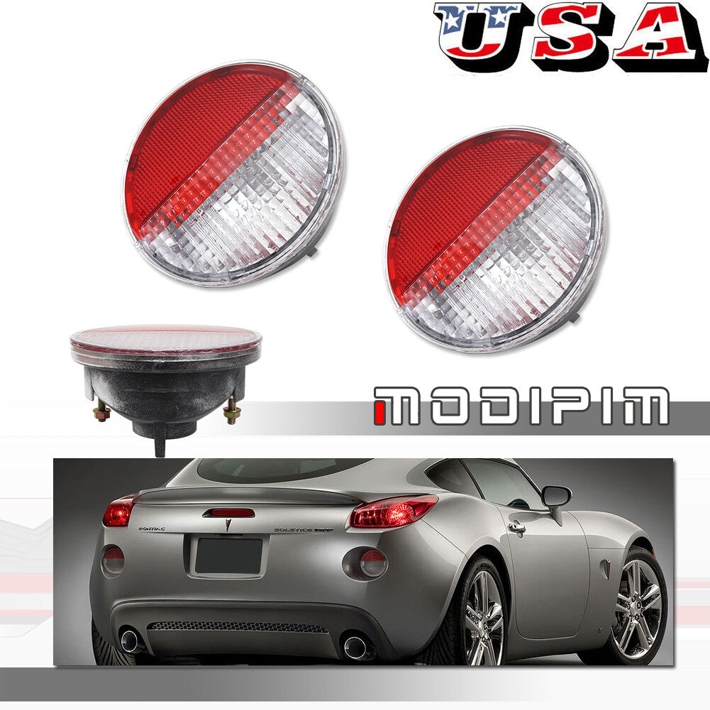 Transparent Red Lens Side Reverse Backup Lights Pair for 02-09 Envoy 06-09 Solstice- v