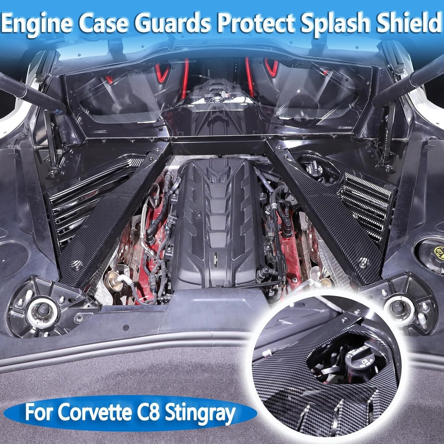 Carbon Fiber GM Style Engine Bay Panel Cover For 2020-2024 for Corvette C8 n