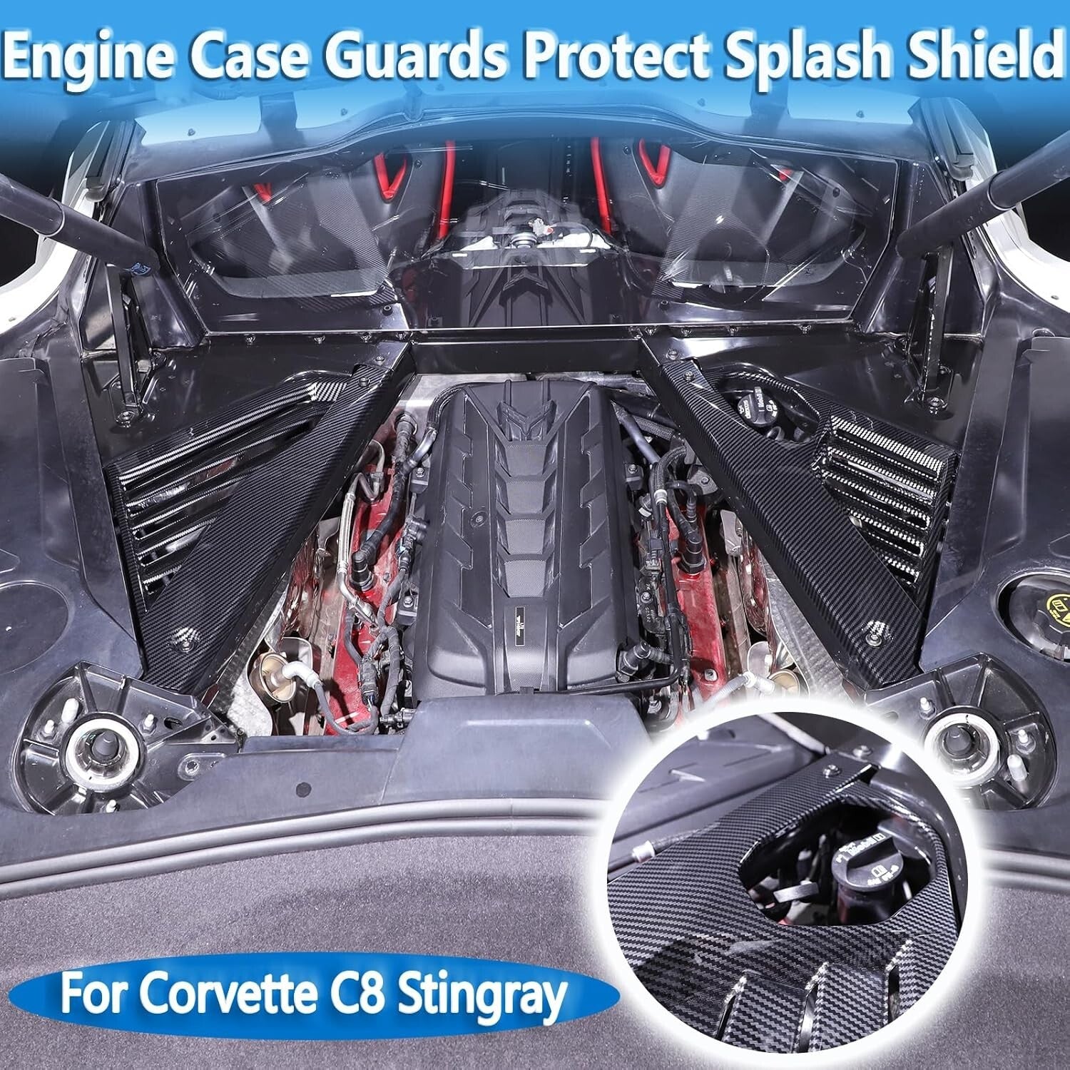 Carbon Fiber GM Style Engine Bay Panel Cover For 2020-2024 for Corvette C8 n