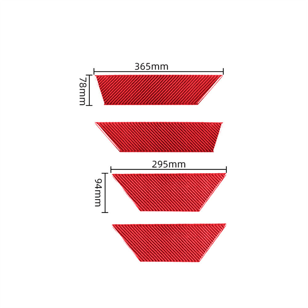 Red Carbon Fiber Inner Door Speaker Side Panel Trim for Porsche Taycan 2019-2022