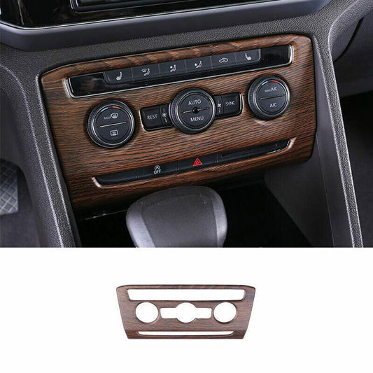 for Volkswagen Atlas 18-23 ABS Wood Grain Console AC Button Control Frame Trim