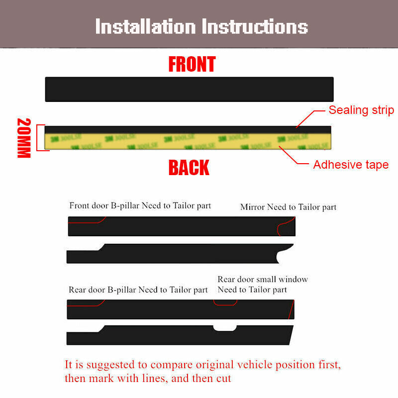 4-meter rubber sealing strip molded for automotive front and rear window trim glass edges - n