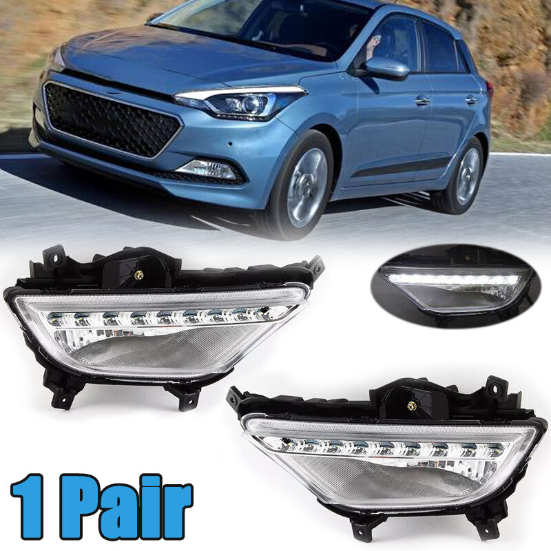 LHRH LED DRL Daytime Running Light Bumper Fog Lamp for Hyundai I20 2015-2017