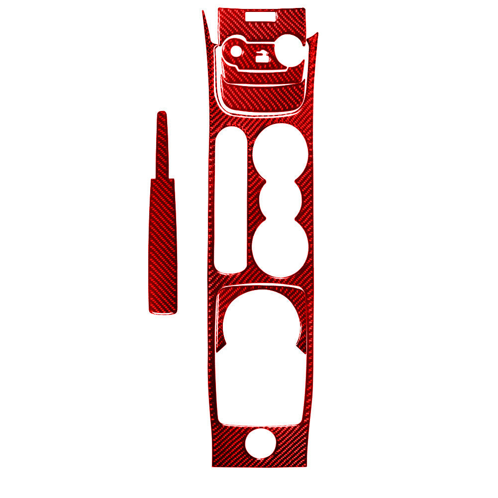 7Pcs Red Carbon Fiber Center Floor Console Cover Trim for Ford Fiesta 2011-2015
