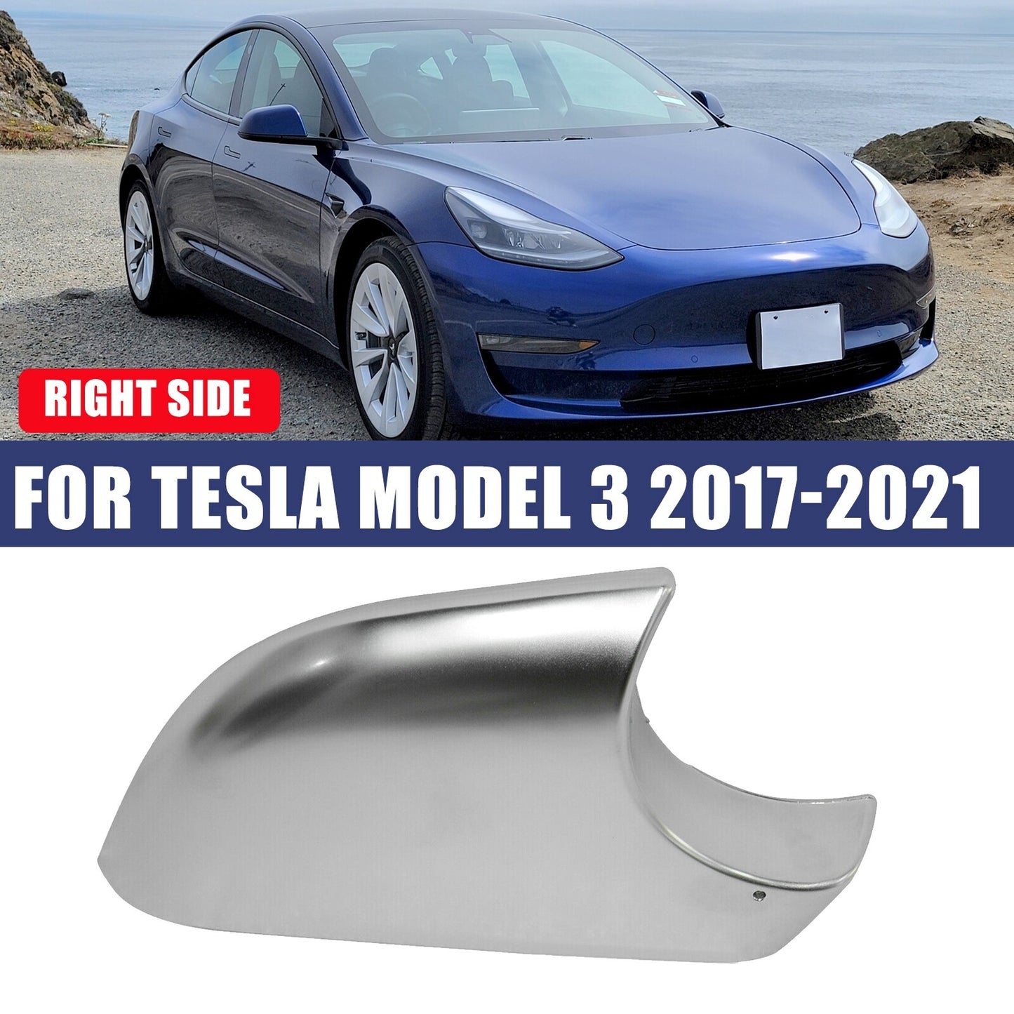 Left Side Wing Mirror Covers Holder Lower Tray fit for Tesla Model 3 17-20 2021 AT