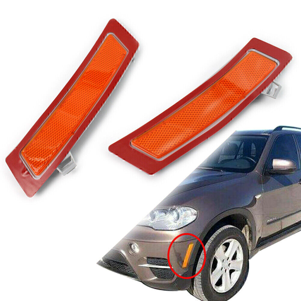 1Pair Car Front Bumper Marker Cover Reflector Light for BMW X5 E70 2011-13 2012