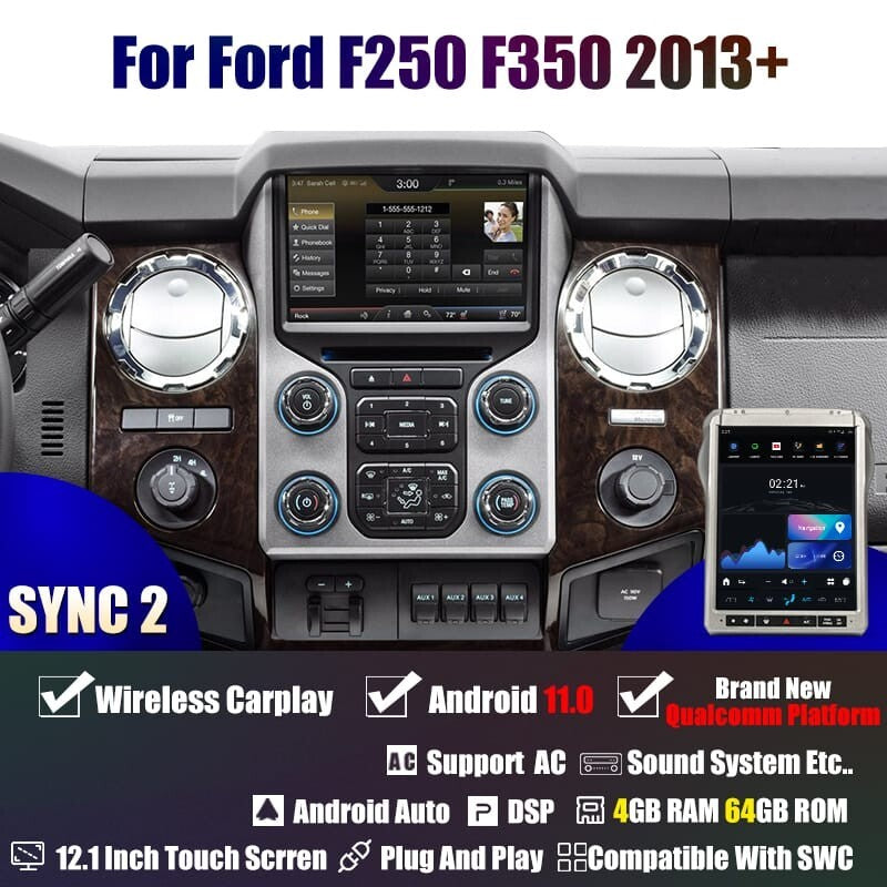 12.1 Car GPS Radio Android for Tesla Vertical Screen for Ford F250 F350 2013-2016