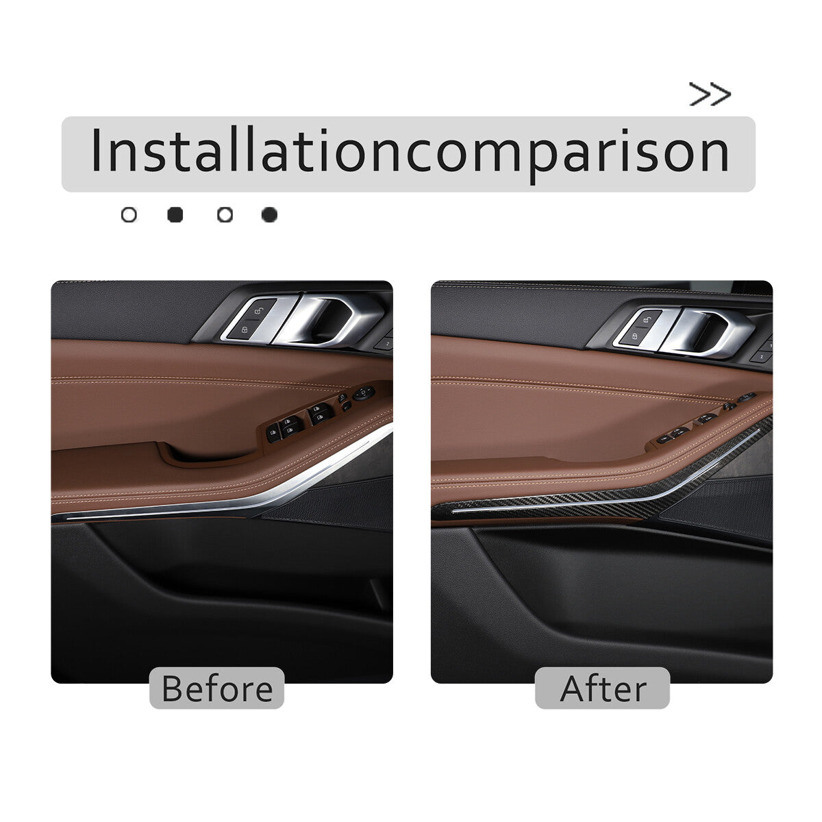 carbon fiber interior door handle panel covers suitable for X5, X7, G05, G07 (2019-22) n