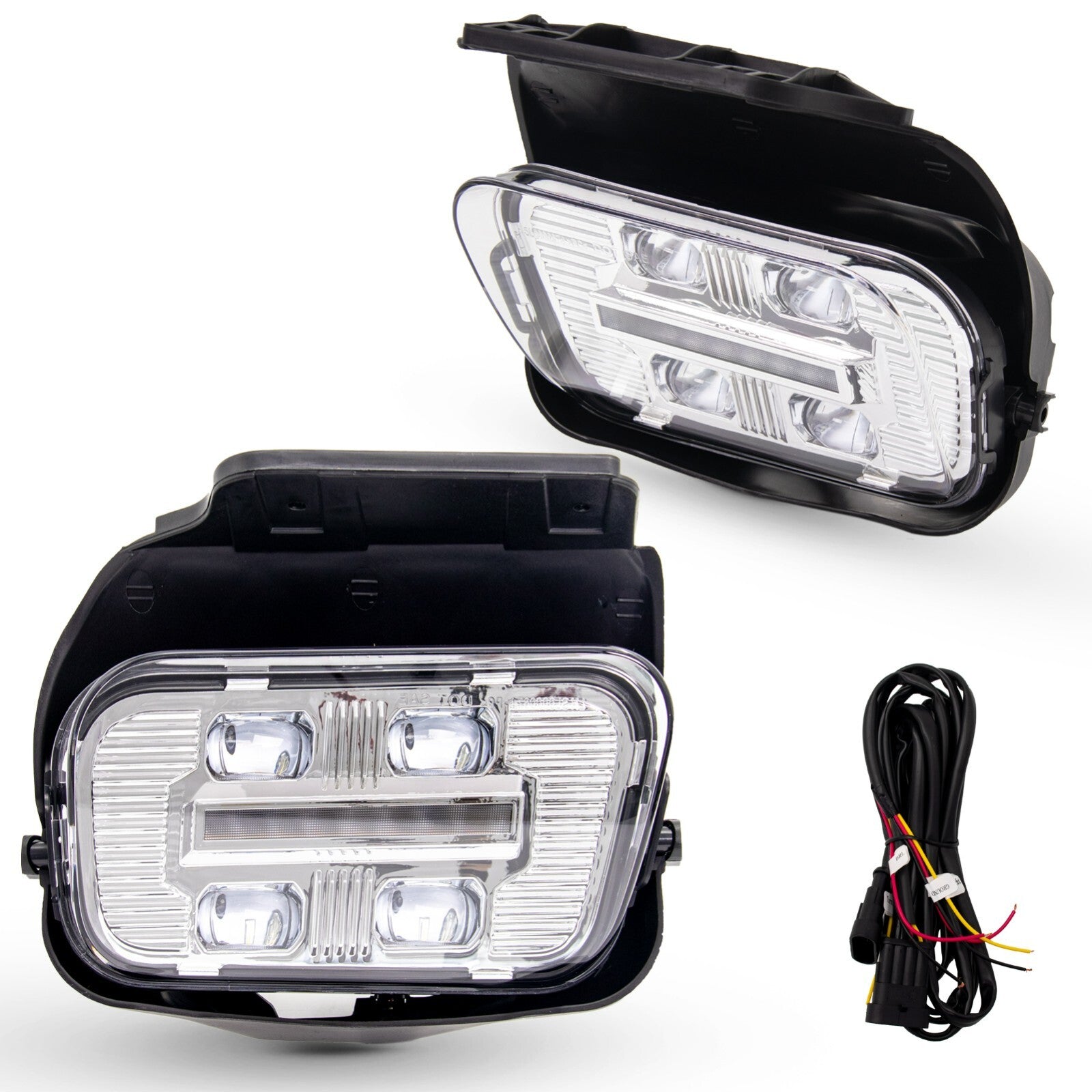 Suitable for 03-06 for Chevrolet Silverado avalanche bumper with new LED fog lights and driving lights.