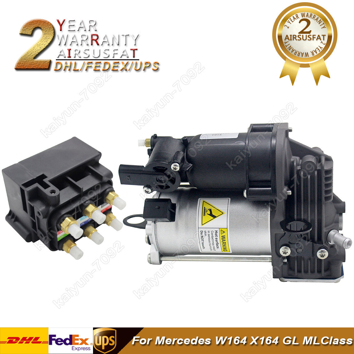 Air Suspension Compressor Pump + Valve Block for Mercedes W164 X164 GL MLClass