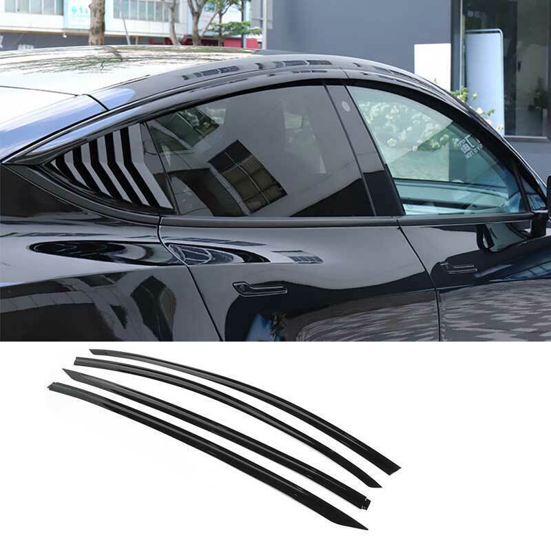 for Model Y 2021 Gloss Black Window Visor Shade Sun Rain Guard 4pcs n