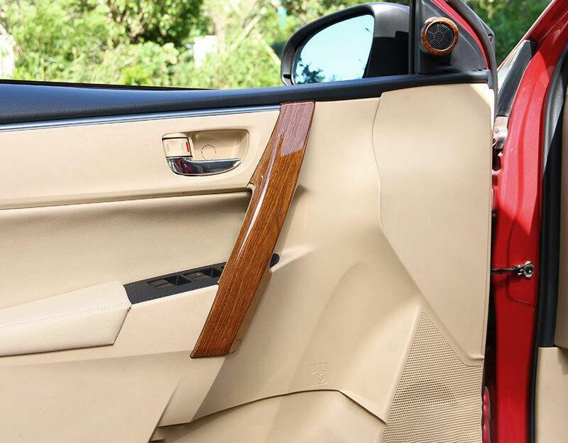 Peach Wood Grain Interior Door Armrest Cover Trim for Toyota for Corolla 2014-2018