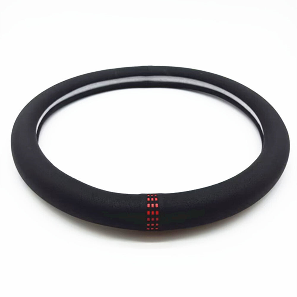 Black Steering Wheel Cover Suede Car Breathable Comfortable Protector 4 Season Q