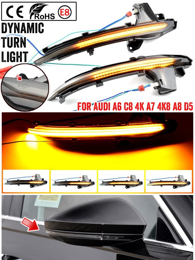 2pcs Dynamic LED Mirror Indicator Turn Signal Light for Audi A6 C8 4K A7 4K8 for A8