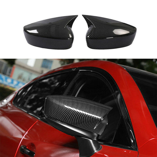 for Mazda 6 Atenza 2018-2021 Carbon Fiber Horn Outer Rear View Mirror Cover Trim