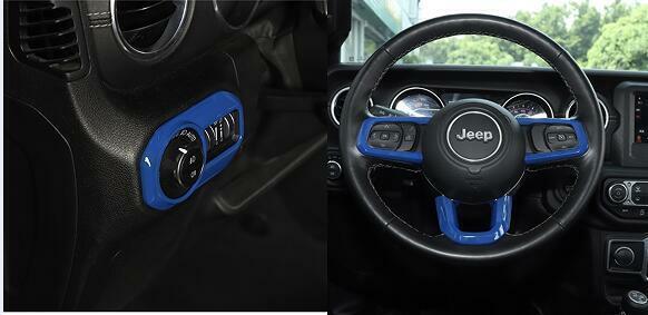 Fit for Jeep for Wrangler JL/JT 2018-2021 21PCS ABS BLue Car Interior kit Cover Trim