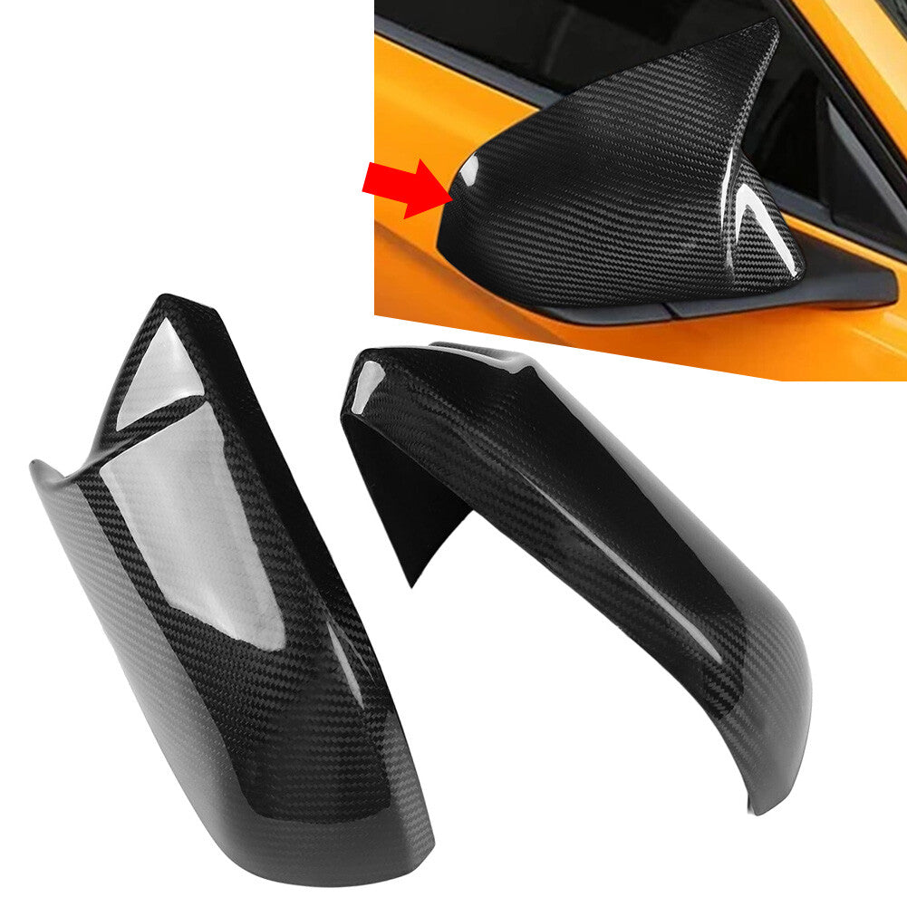 Carbon Fiber Side Door Rearview Mirror Cover Cap for Ford for Mustang 2015-2024 2016
