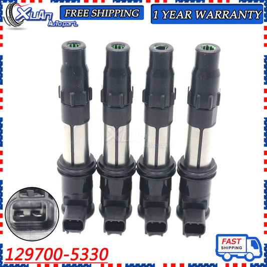 Brand new 129700-5330 Ignition coils (4 pieces) for Suzuki GSX-R600, GSXS750, and GSX1250F (2010-15). v