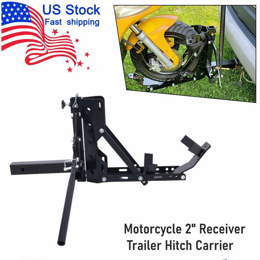 Motorcycle 2-inch to 5/8-inch receiver trailer mount pull rear tow rack