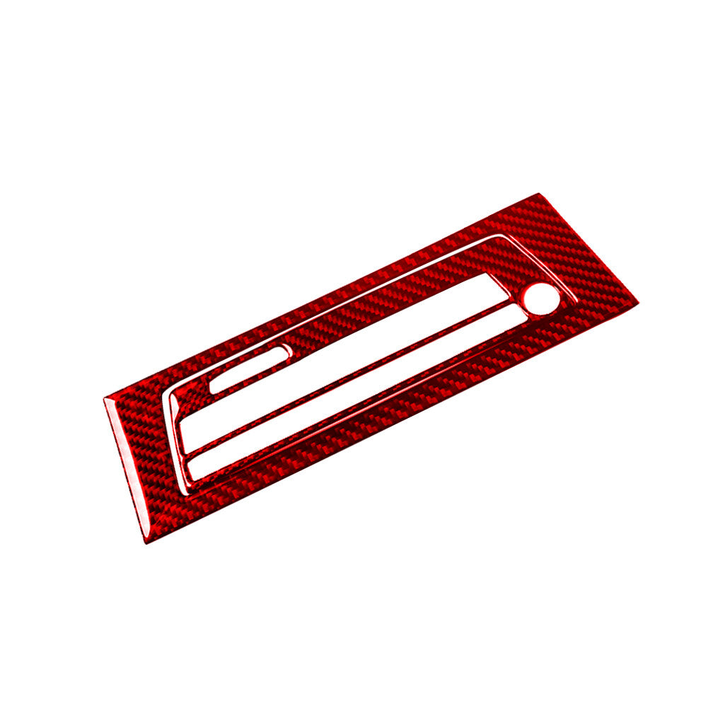 Red Carbon Fiber Rear Center Floor Console Cover Trim For Fiesta 2011-2015 v