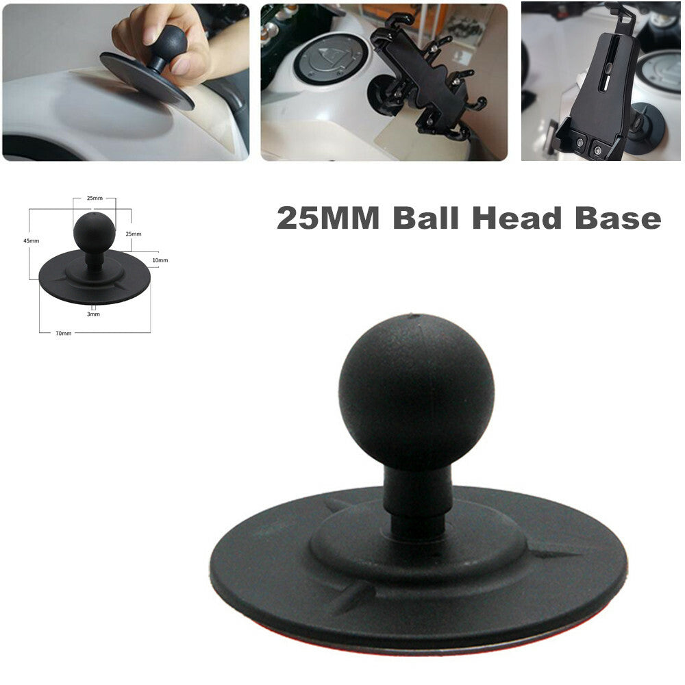 25mm ball joint base for motorcycle/bicycle fuel tank mounting, phone/camera bracket installation - n