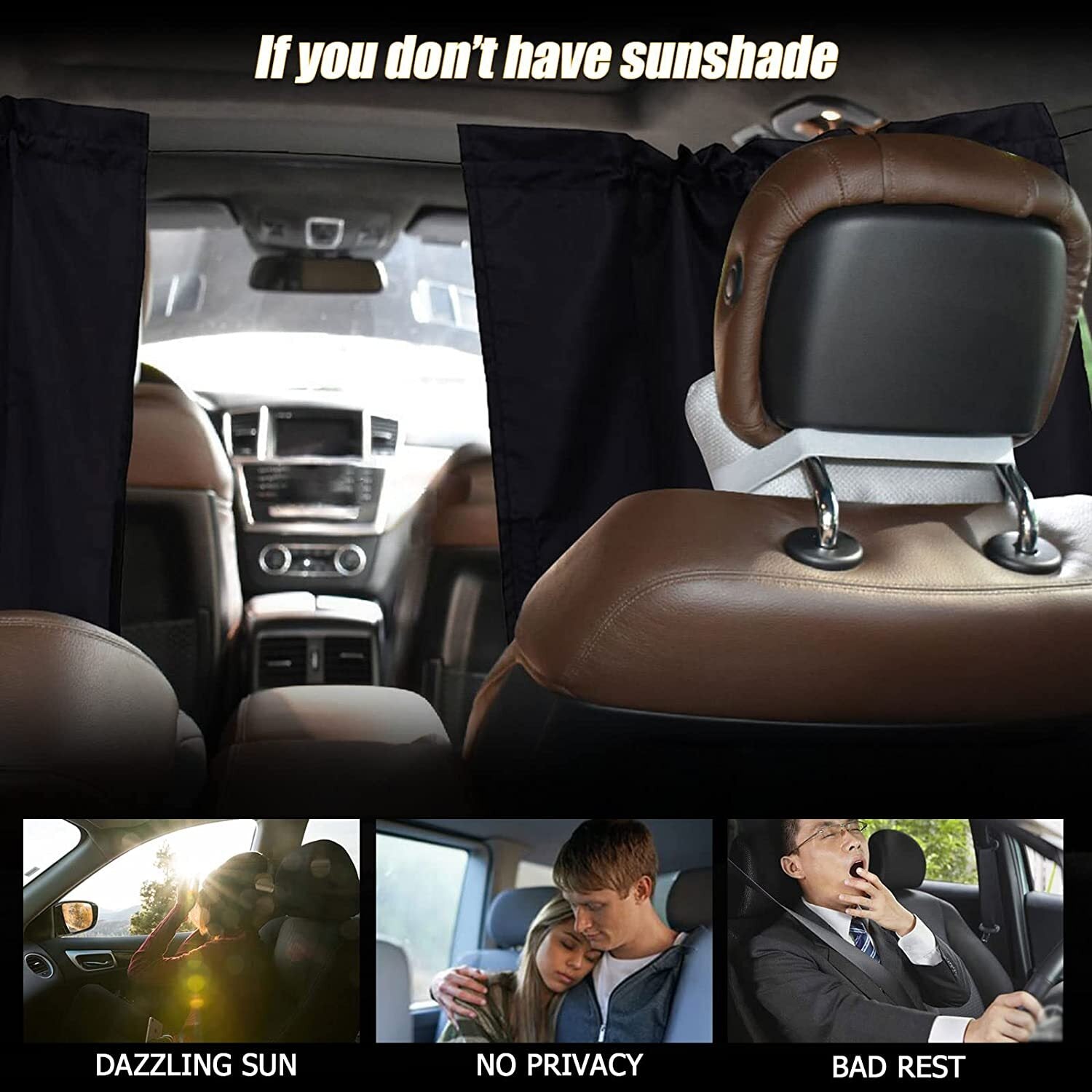 2 Suitable for parts, car partition curtains, sunshades, side window privacy UV protection, nap- n