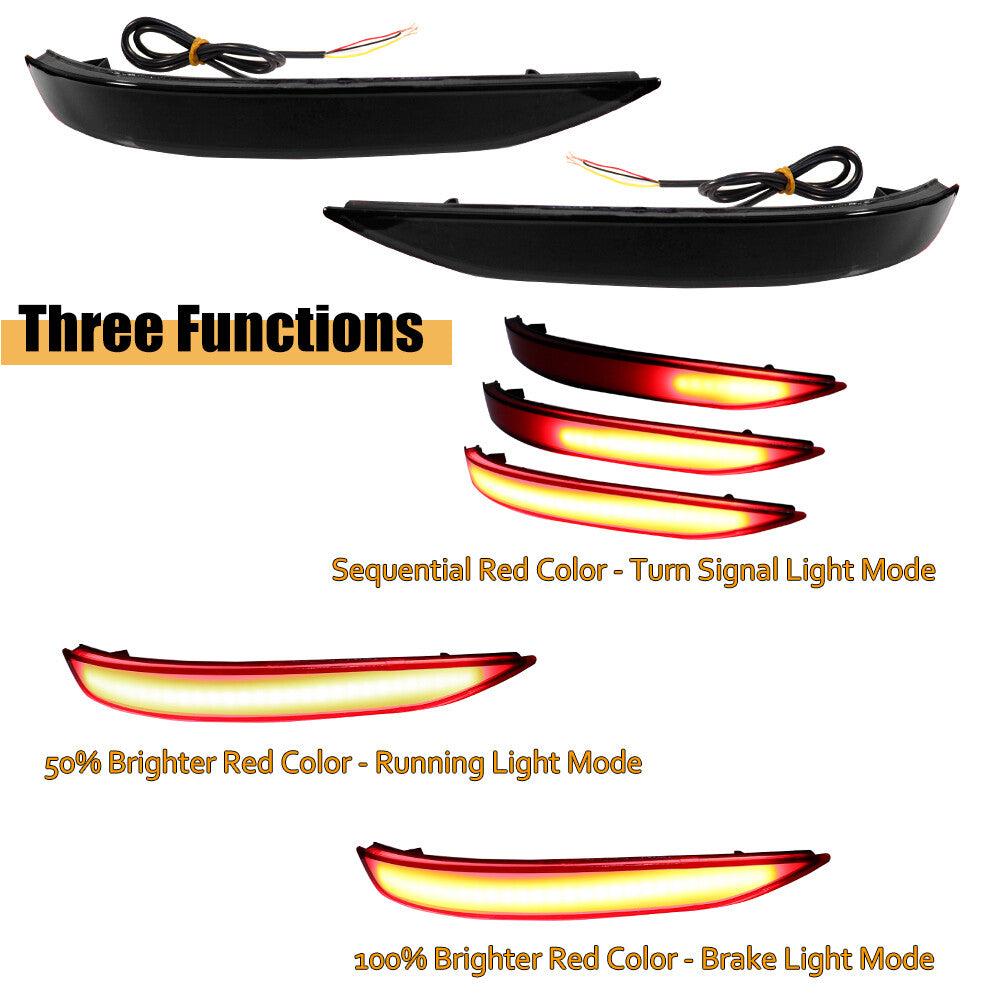 Smoked Bumper Reflector Turn Signal Lights for 18-20 for Equinox Reear L&R- v