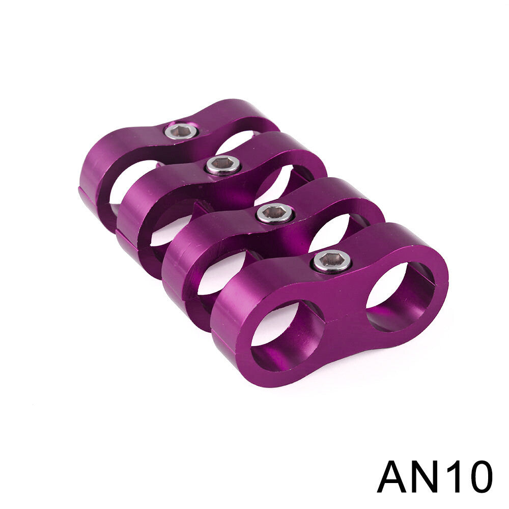 4pcs AN10 Braided Hose Separator Clamp Fitting Adapter Bracket 10AN Q