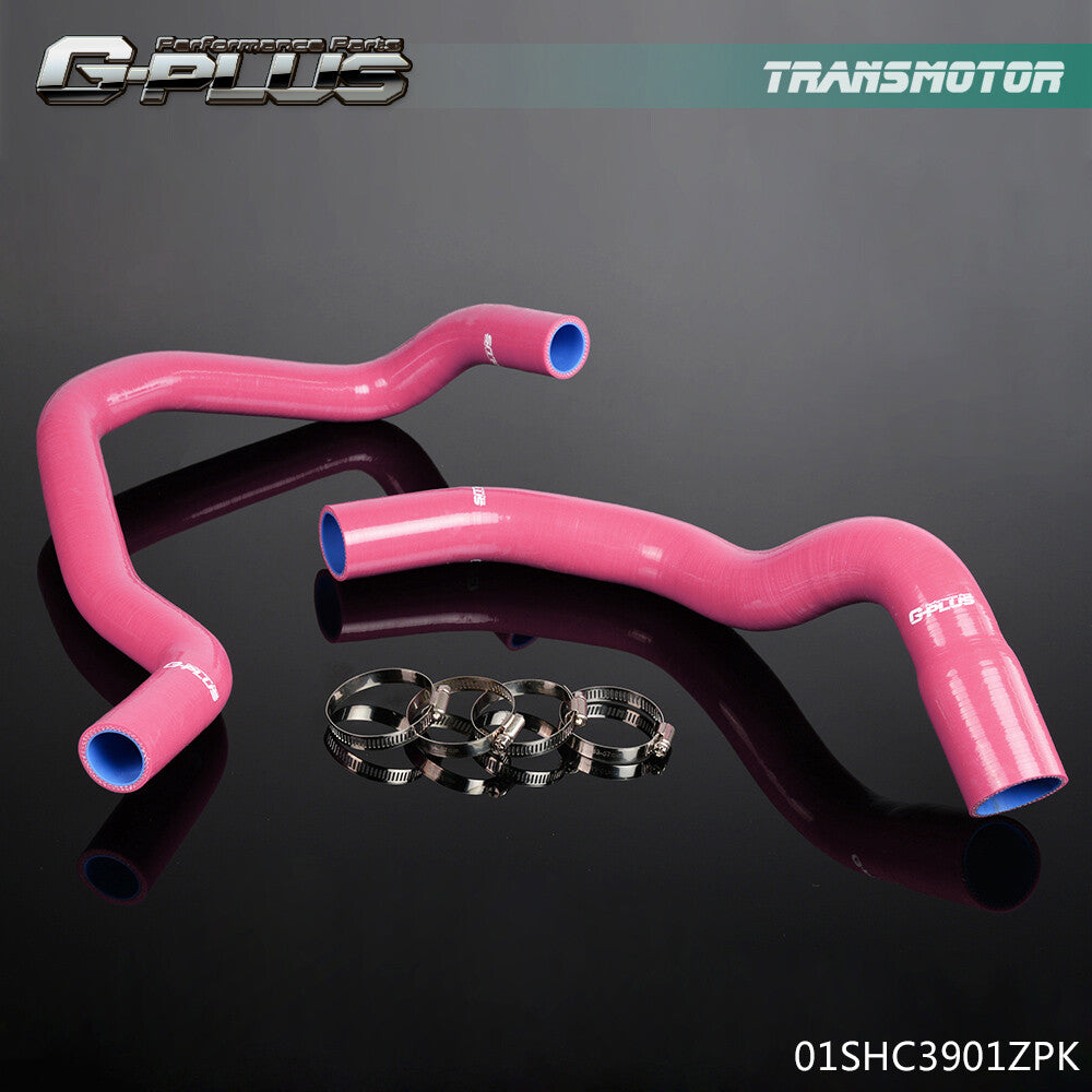 Fits 84-05 Cherokee XJ 40l 242 CID L6 Silicone Radiator Hose Kit Pink - v
