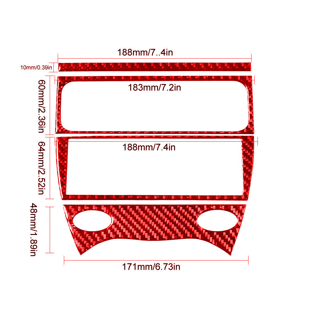 For Quest 2004-2006 Red Car Ceiling Light Trim Cover Type A Carbon Fiber v