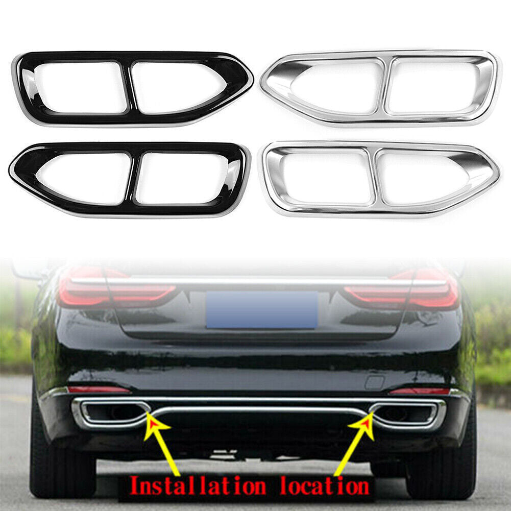 Tail Muffler Exhaust Pipe Output Cover Trim Fit for BMW 7 Series G11 G12 2016-2018