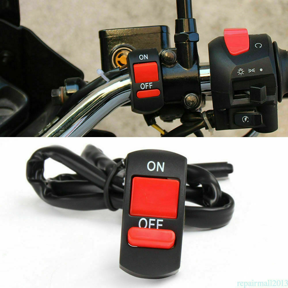 Motorcycle 7/8 Handlebar Mount ATV Dirt Bike Kill Light ON-OFF Button Switch