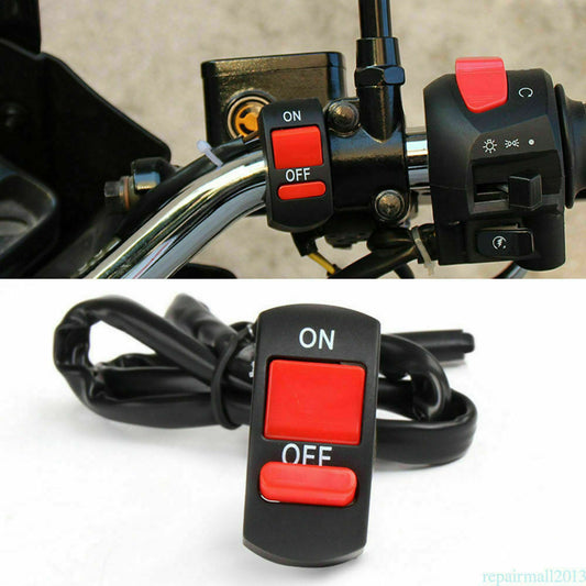 Motorcycle 7/8 Handlebar Mount ATV Dirt Bike Kill Light ON-OFF Button Switch