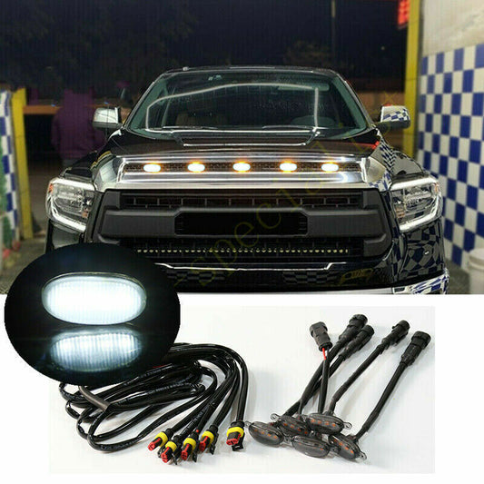 for Toyota Tundra 2008-2024 white Style Front Grill LED Marker Light Kit
