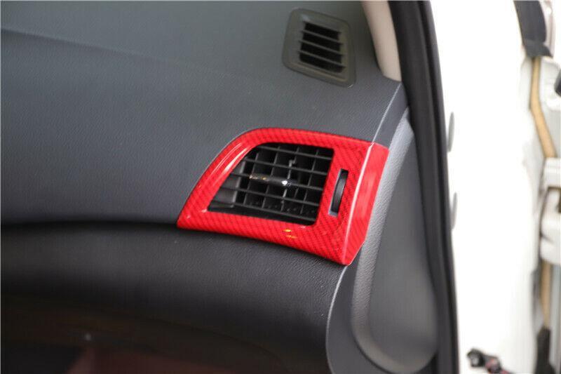 for Nissan Sentra 2013-2019 Red Carbon Fiber Left And Right Air Outlet Vent Trim